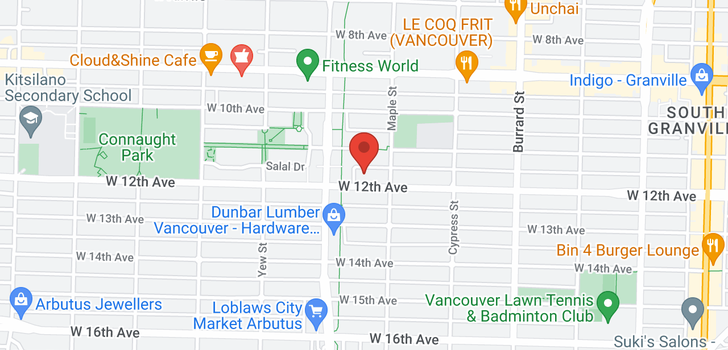 map of 302 2065 W 12TH AVENUE